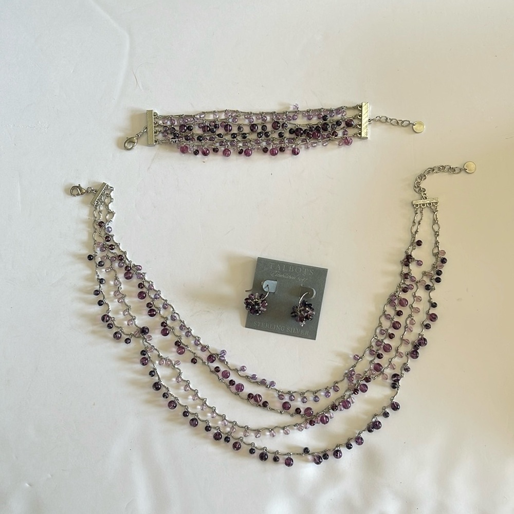 Three-piece vintage statement, necklace bracelet, and earrings Talbots